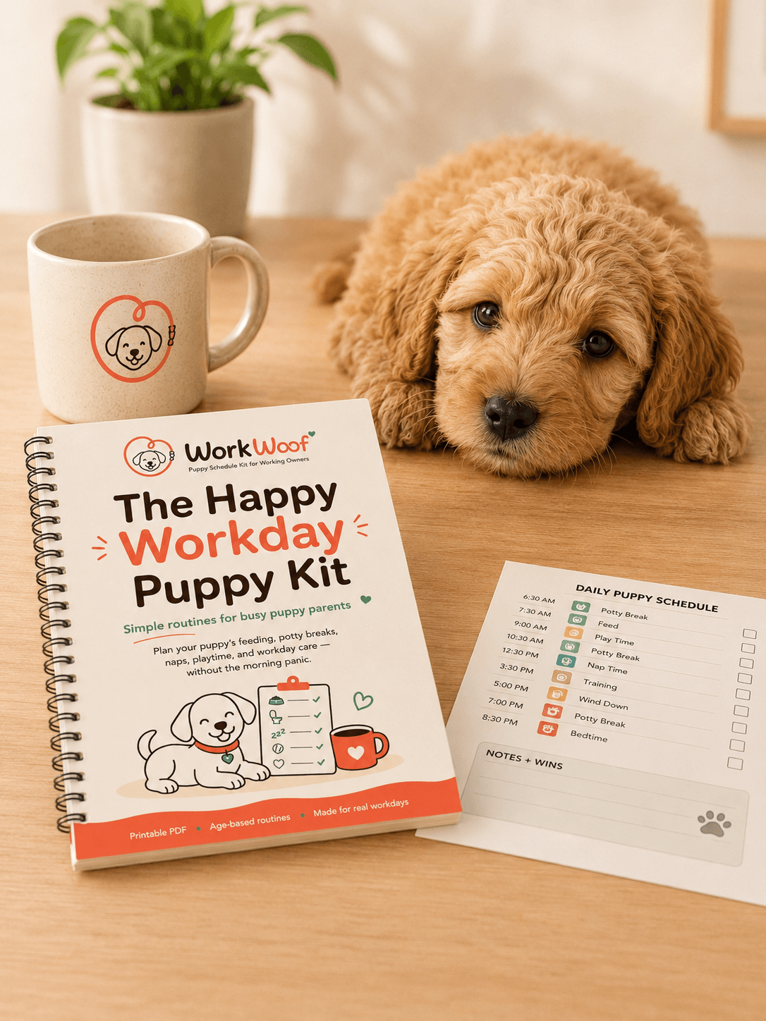 WorkWoof Puppy Schedule Kit for Working Owners — printable daily planner PDF